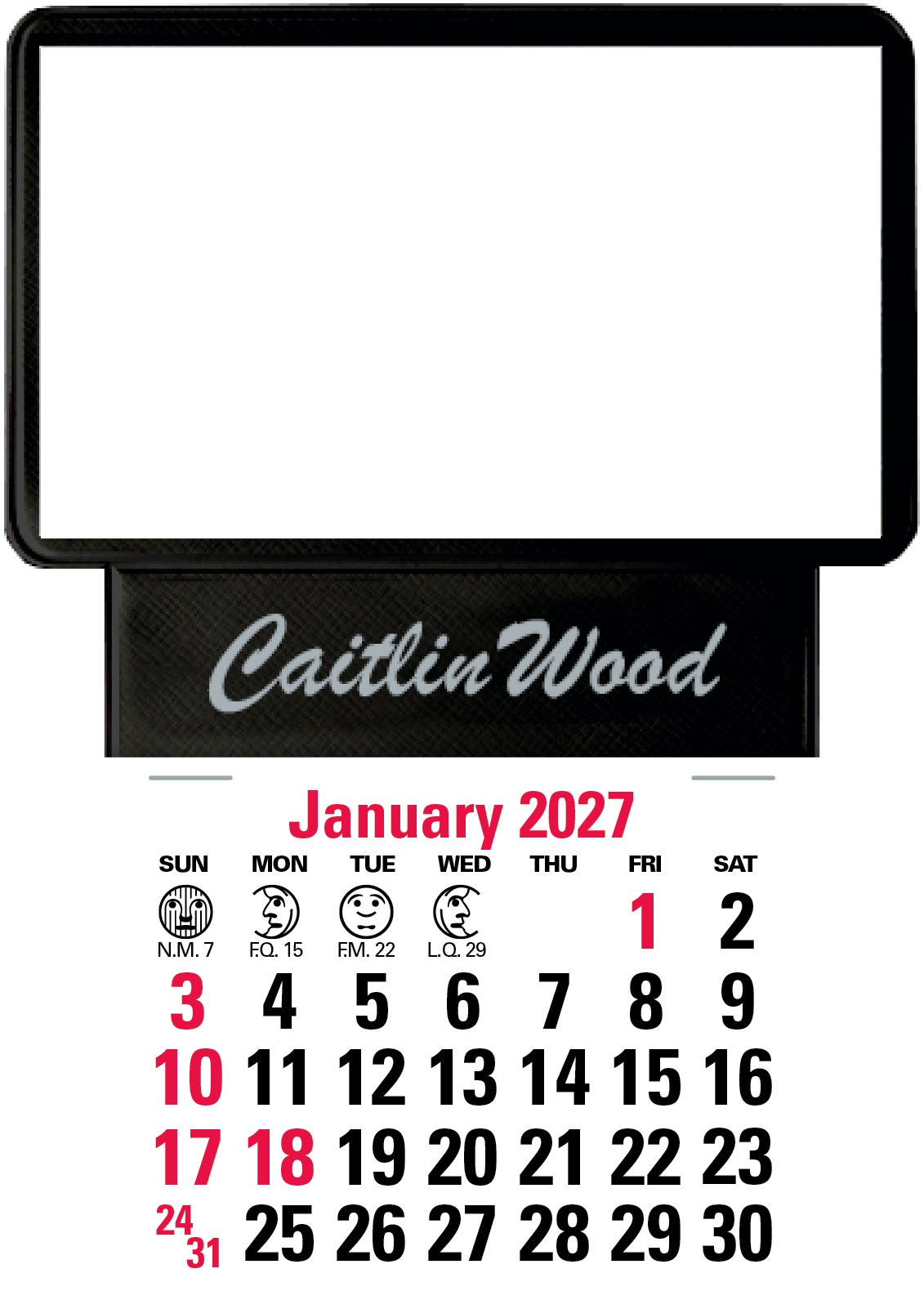 Press-N-Stick Business Card Holder With Imprint And Calendar Pad
