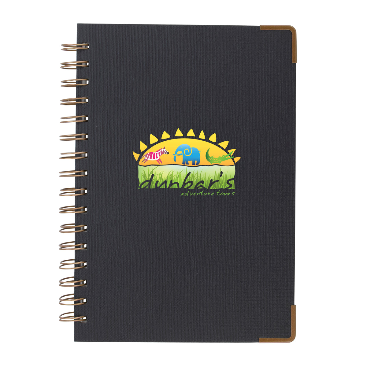 Custom logo Woven Paper Hardback With Metal Accents Notebook