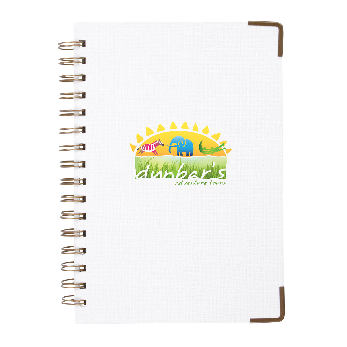 Custom logo Woven Paper Hardback With Metal Accents Notebook