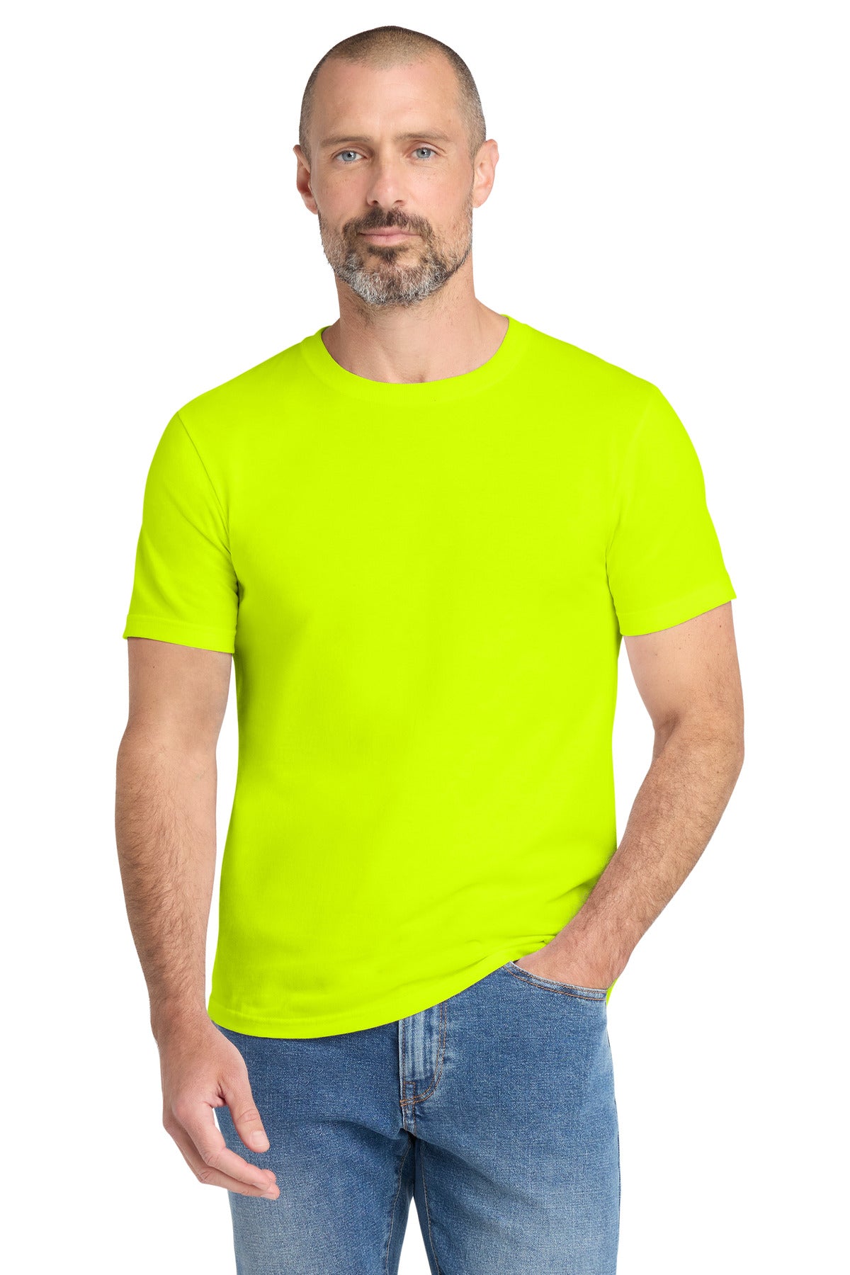 Custom logo Volunteer Knitwear™ All-American Tee VL100 in Safety Green