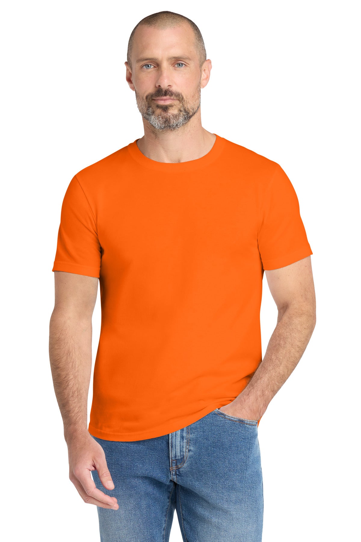 Custom logo Volunteer Knitwear™ All-American Tee VL100 in Safety Orange