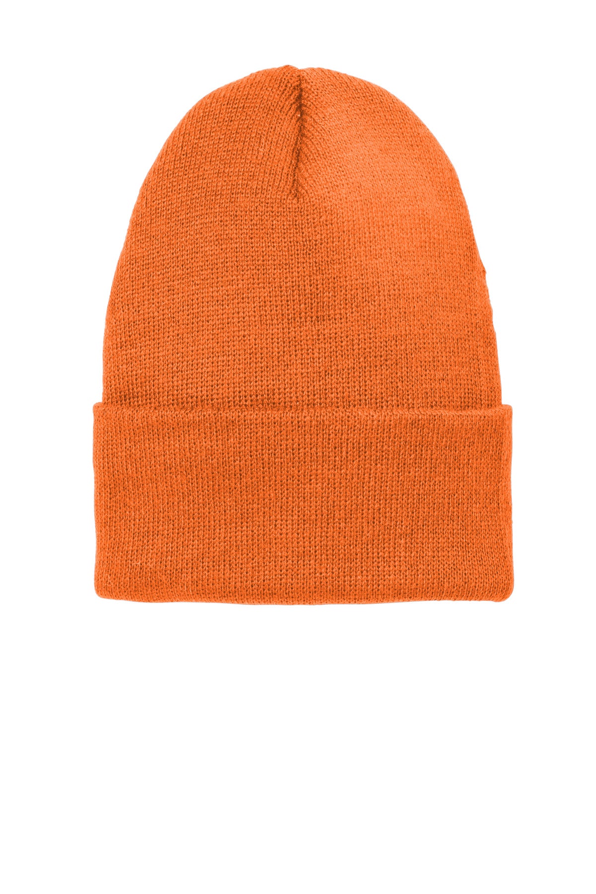 Custom logo Volunteer Knitwear™ Chore Beanie VL10 in Neon Orange