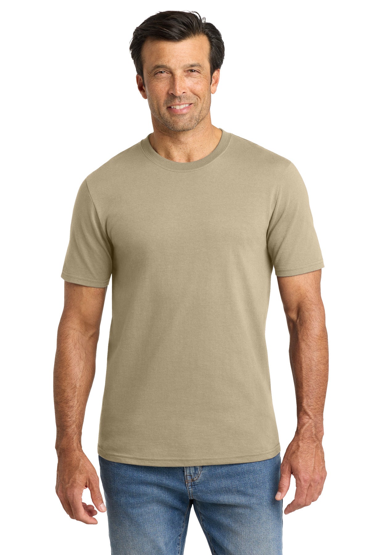 Custom logo Volunteer Knitwear™ Chore Tee VL60 in Sand Dune