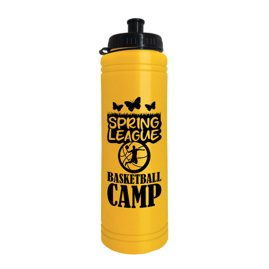 Slim Line Bottle with Tethered Push-Pull Lid - 25 oz.