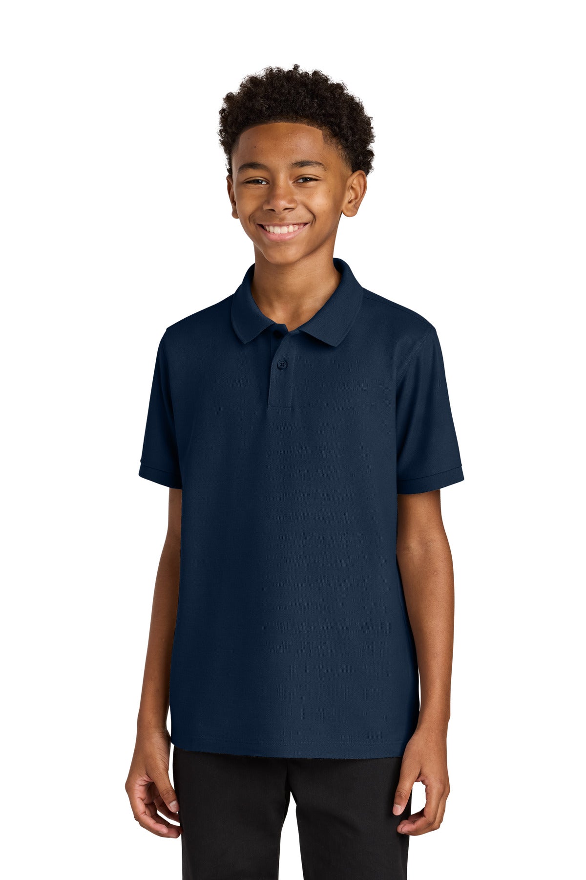 Custom logo Port Authority® Youth Wearever Signature Pique Polo Y200 in River Blue Navy
