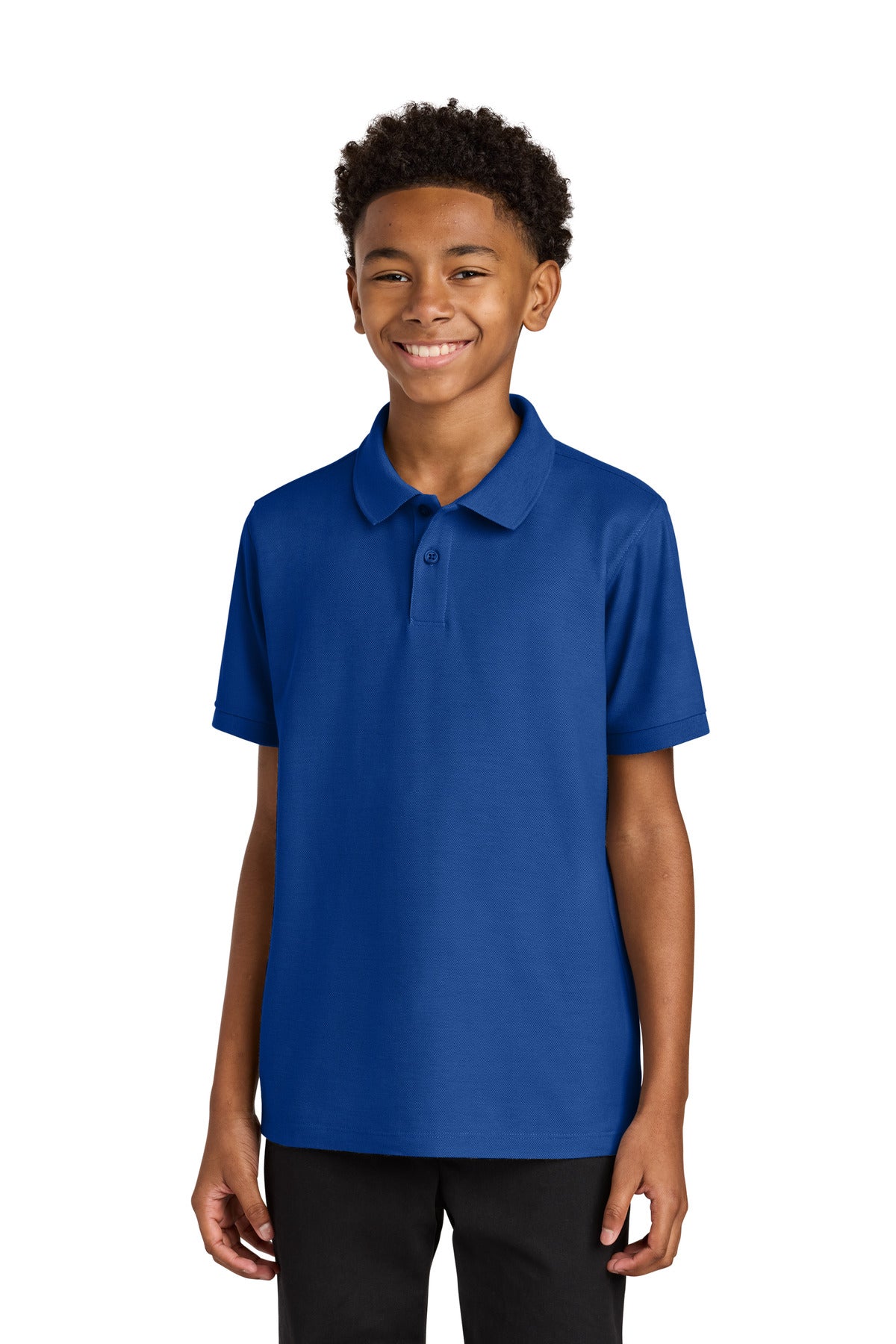 Custom logo Port Authority® Youth Wearever Signature Pique Polo Y200 in True Royal