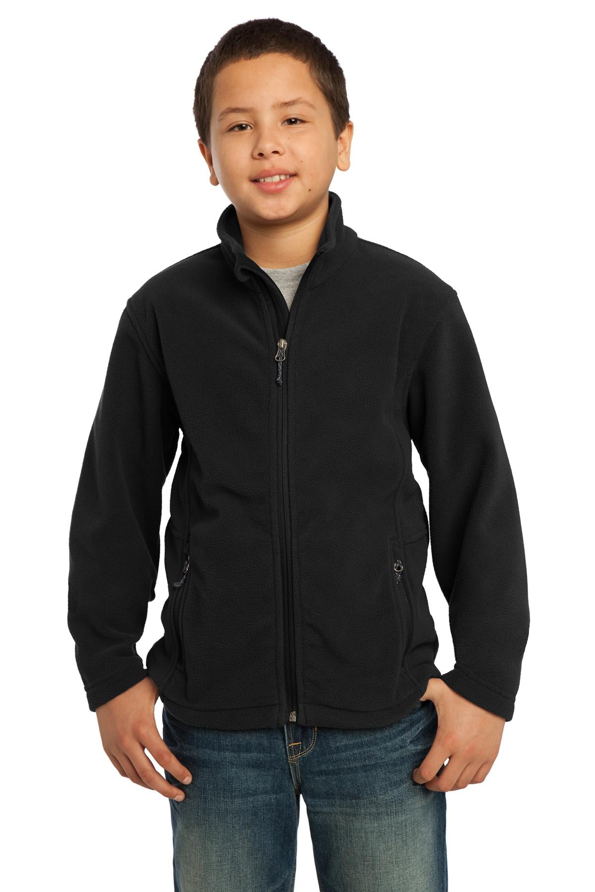 Custom logo Port Authority® Youth Value Fleece Jacket. Y217 in Black