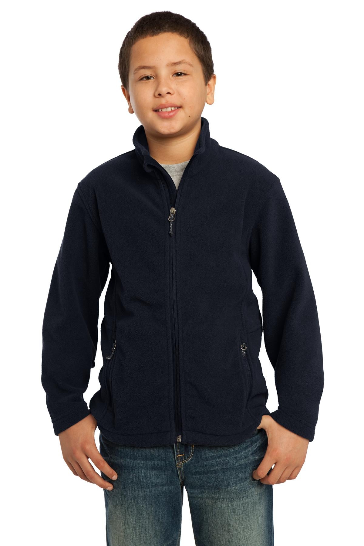 Custom logo Port Authority® Youth Value Fleece Jacket. Y217 in True Navy