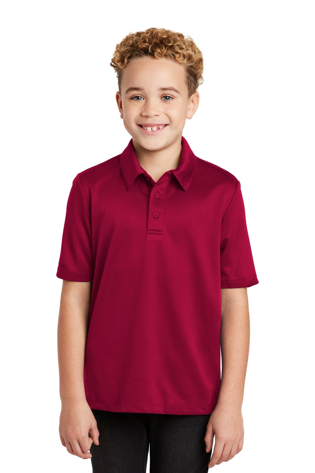 Custom logo Port Authority® Youth Silk Touch™ Performance Polo. Y540 in Red