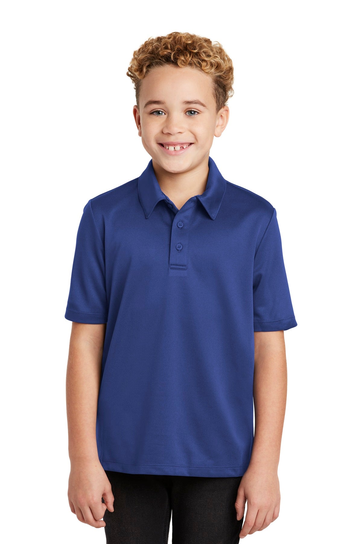 Custom logo Port Authority® Youth Silk Touch™ Performance Polo. Y540 in Royal