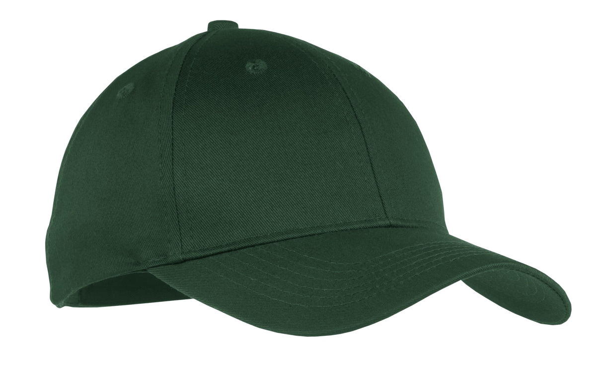 Custom logo Port Authority® Youth Six-Panel Twill Cap.  YCP80 in Hunter