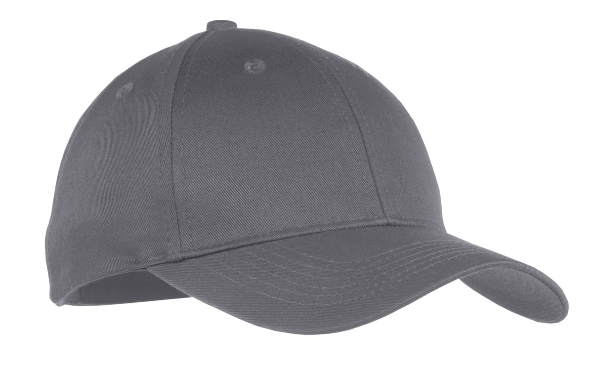 Custom logo Port Authority® Youth Six-Panel Twill Cap.  YCP80 in Charcoal