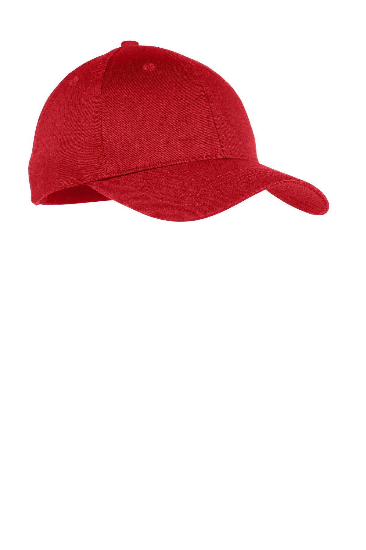 Custom logo Port Authority® Youth Six-Panel Twill Cap.  YCP80 in True Red