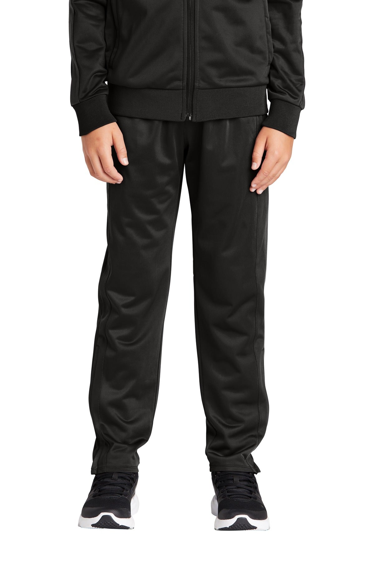 Custom logo Sport-Tek ® Youth Tricot Track Jogger. YPST95 in Black