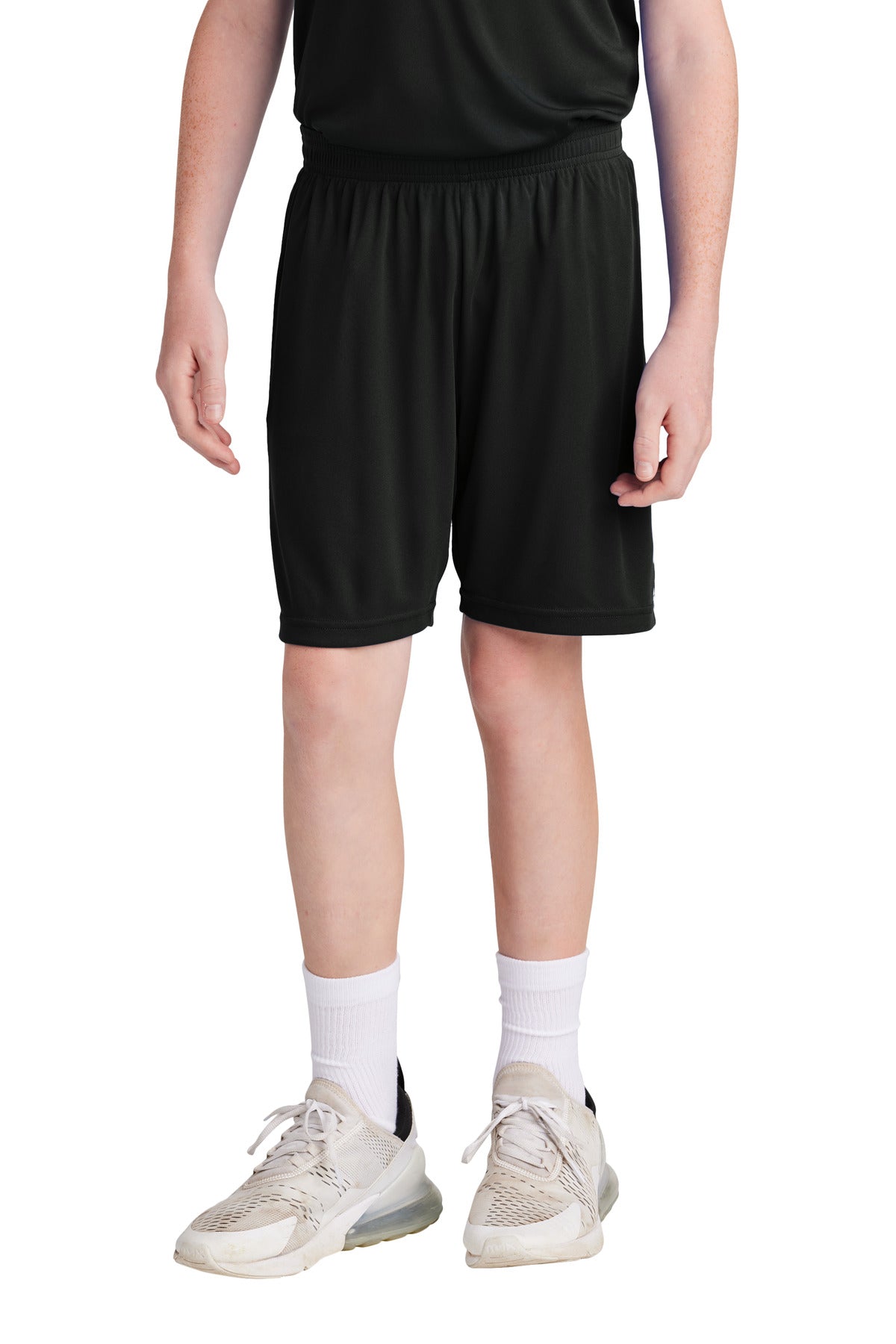 Custom logo Sport-Tek® Youth Competitor™ United 5  Short YST103 in Black/ White