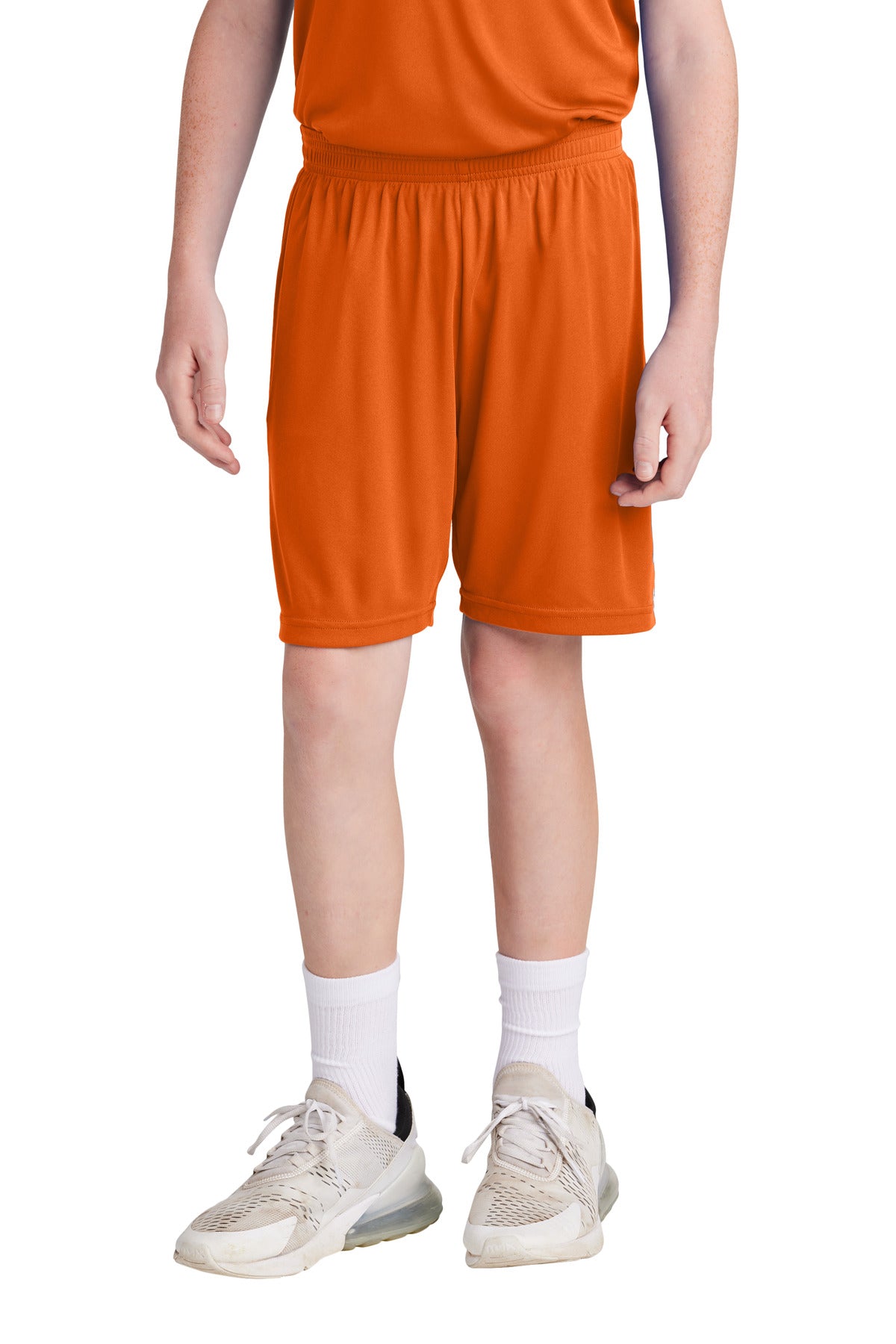 Custom logo Sport-Tek® Youth Competitor™ United 5  Short YST103 in Deep Orange/ White