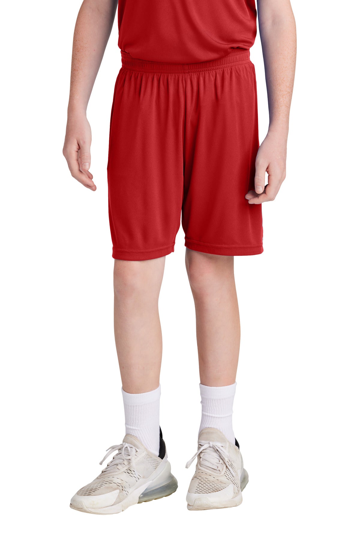 Custom logo Sport-Tek® Youth Competitor™ United 5  Short YST103 in Deep Red/ White