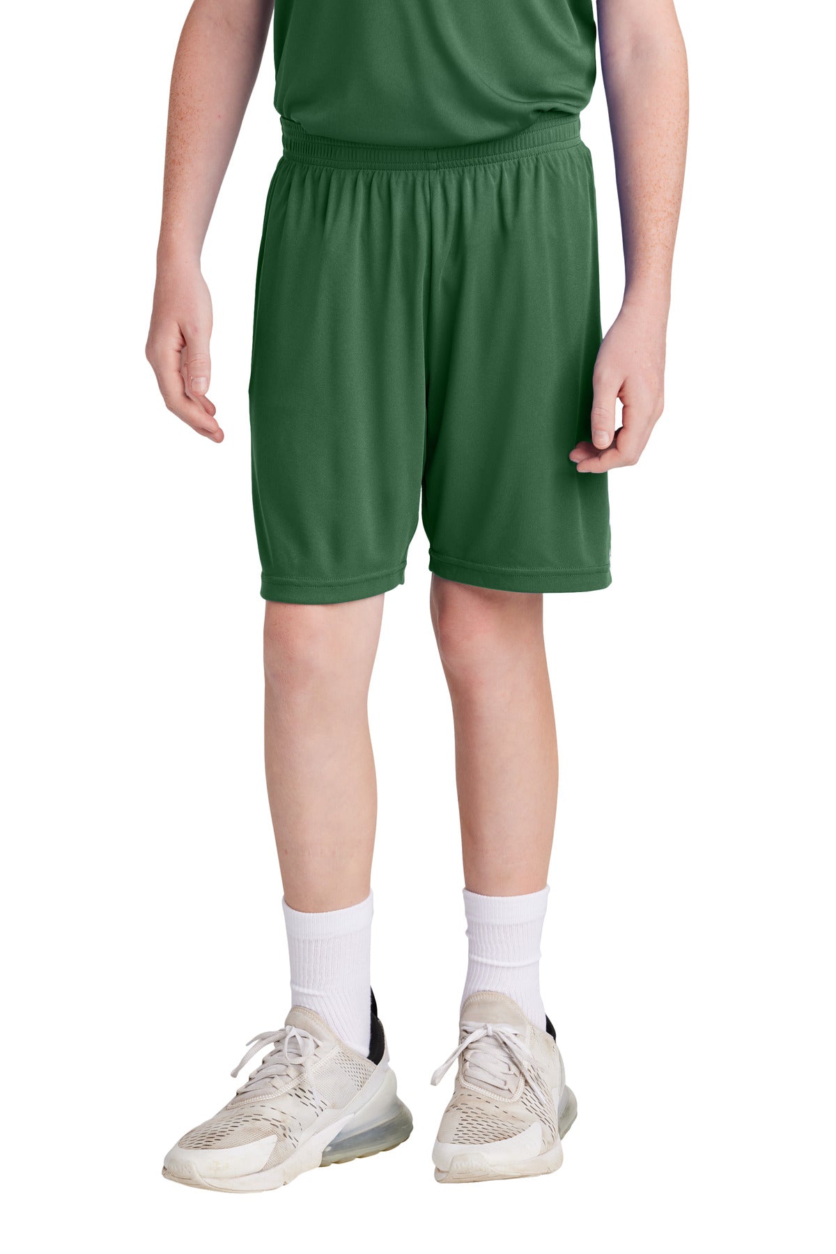 Custom logo Sport-Tek® Youth Competitor™ United 5  Short YST103 in Forest Green/ White