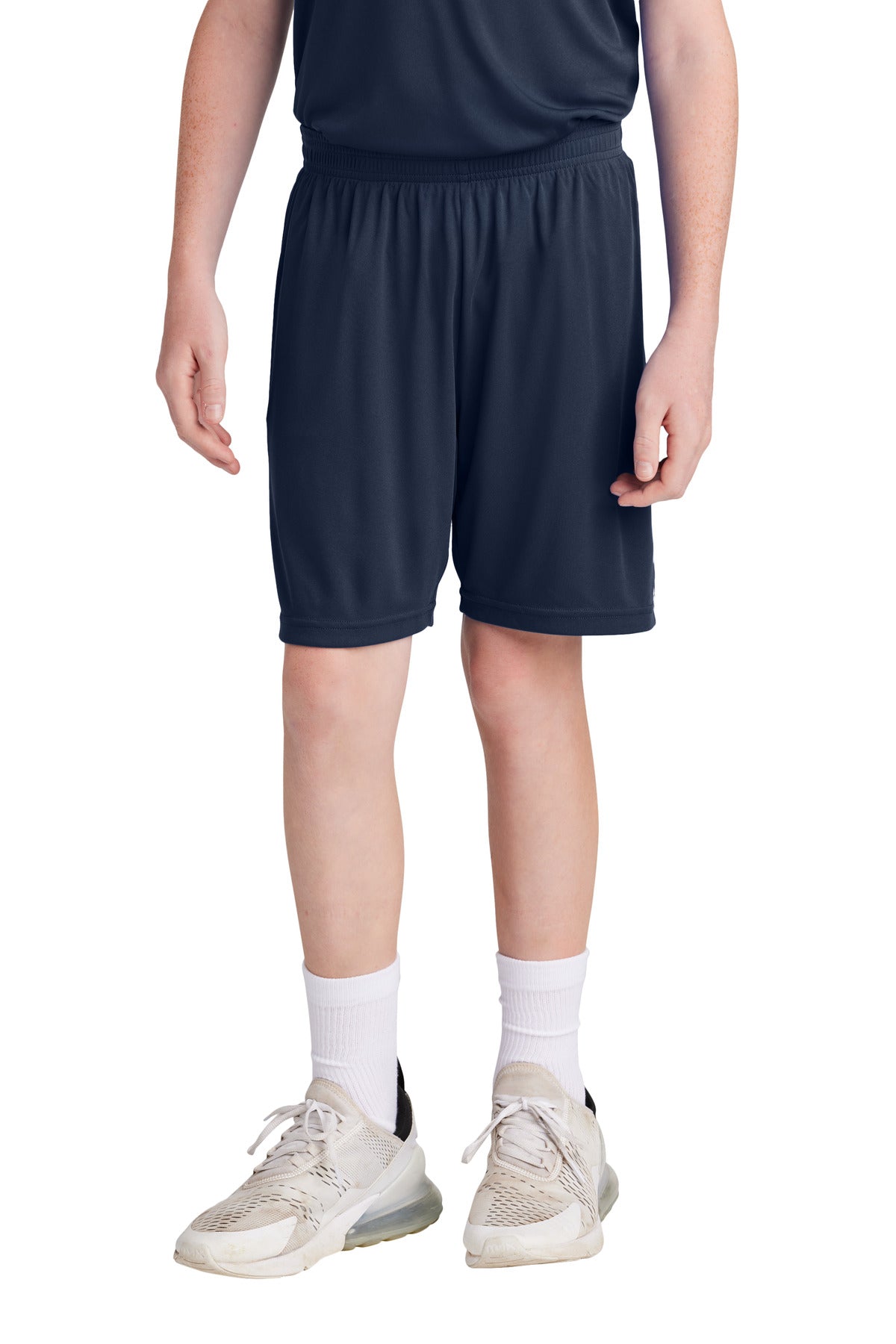 Custom logo Sport-Tek® Youth Competitor™ United 5  Short YST103 in True Navy/ White