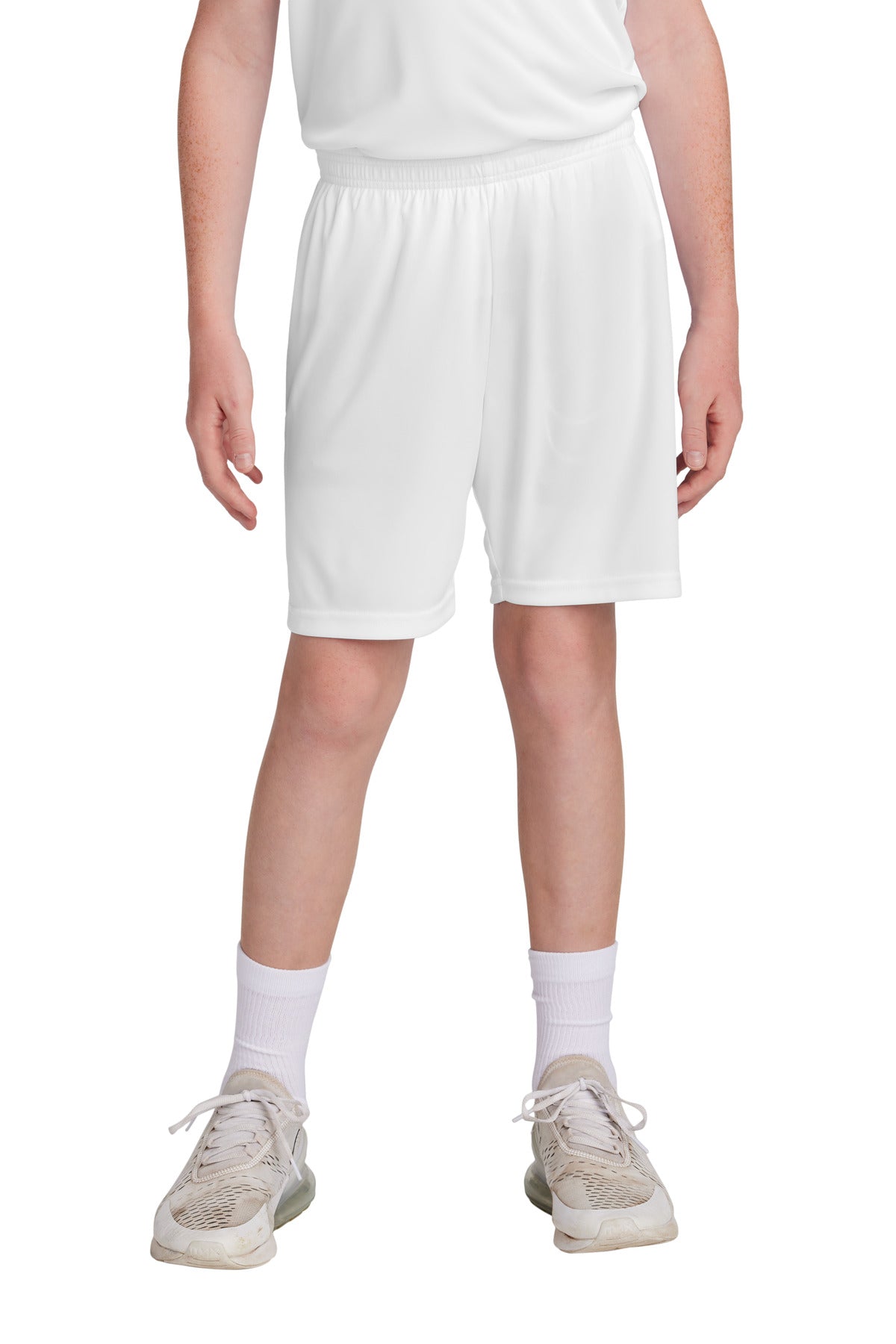 Custom logo Sport-Tek® Youth Competitor™ United 5  Short YST103 in White/ White