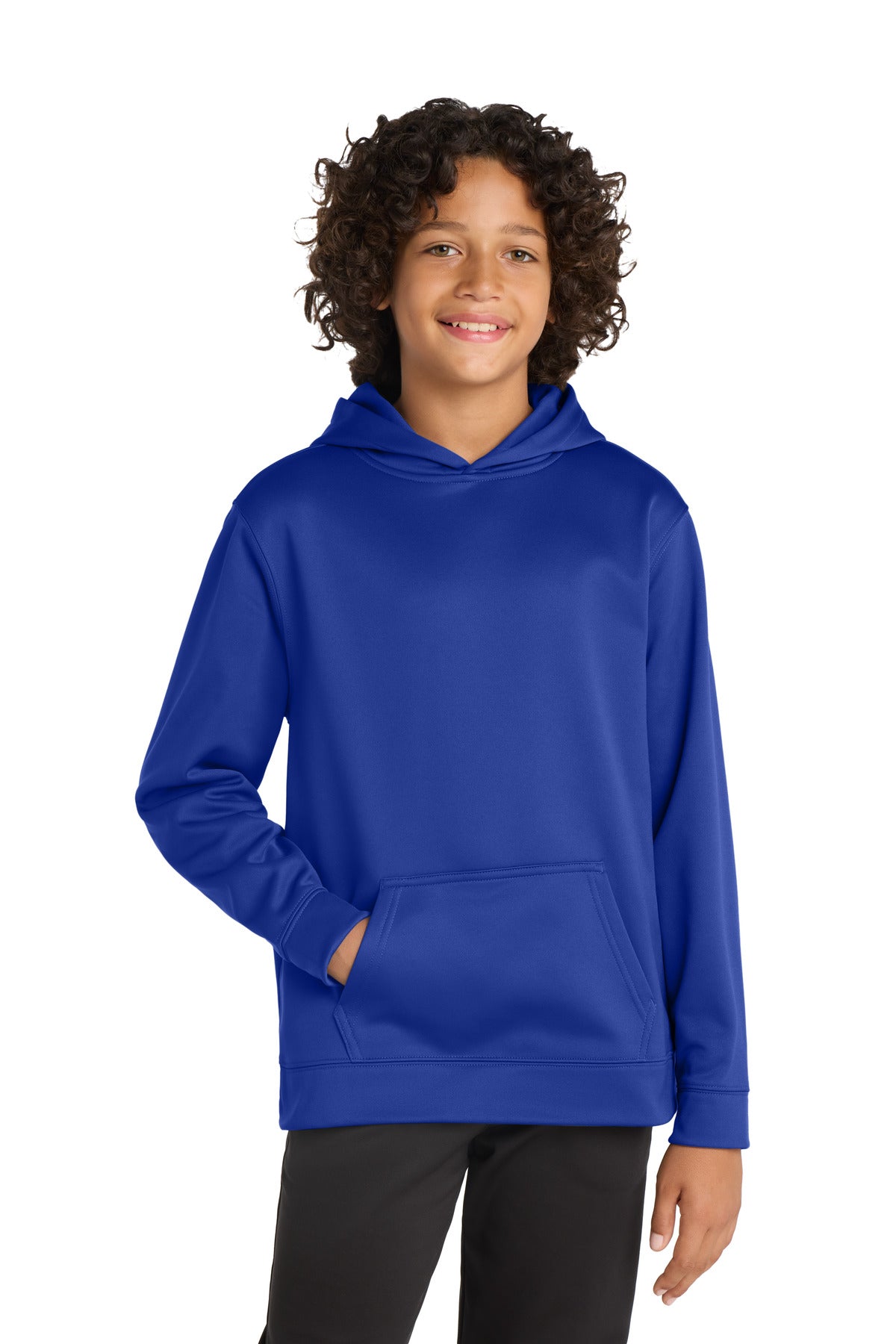 Custom logo Sport-Tek® Youth Sport-Wick® Fleece Hooded Pullover. YST244 in True Royal