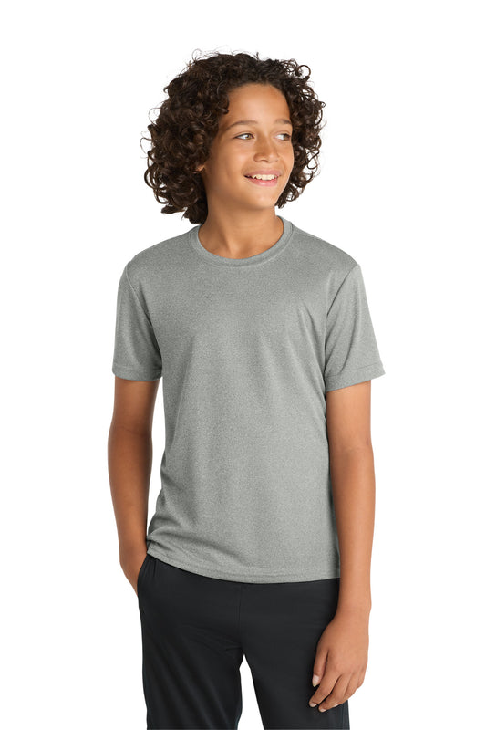 Custom logo Sport-Tek® Youth PosiCharge® RacerMesh® Tee. YST340 in Grey Heather