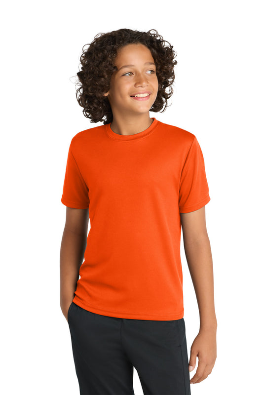 Custom logo Sport-Tek® Youth PosiCharge® RacerMesh® Tee. YST340 in Neon Orange