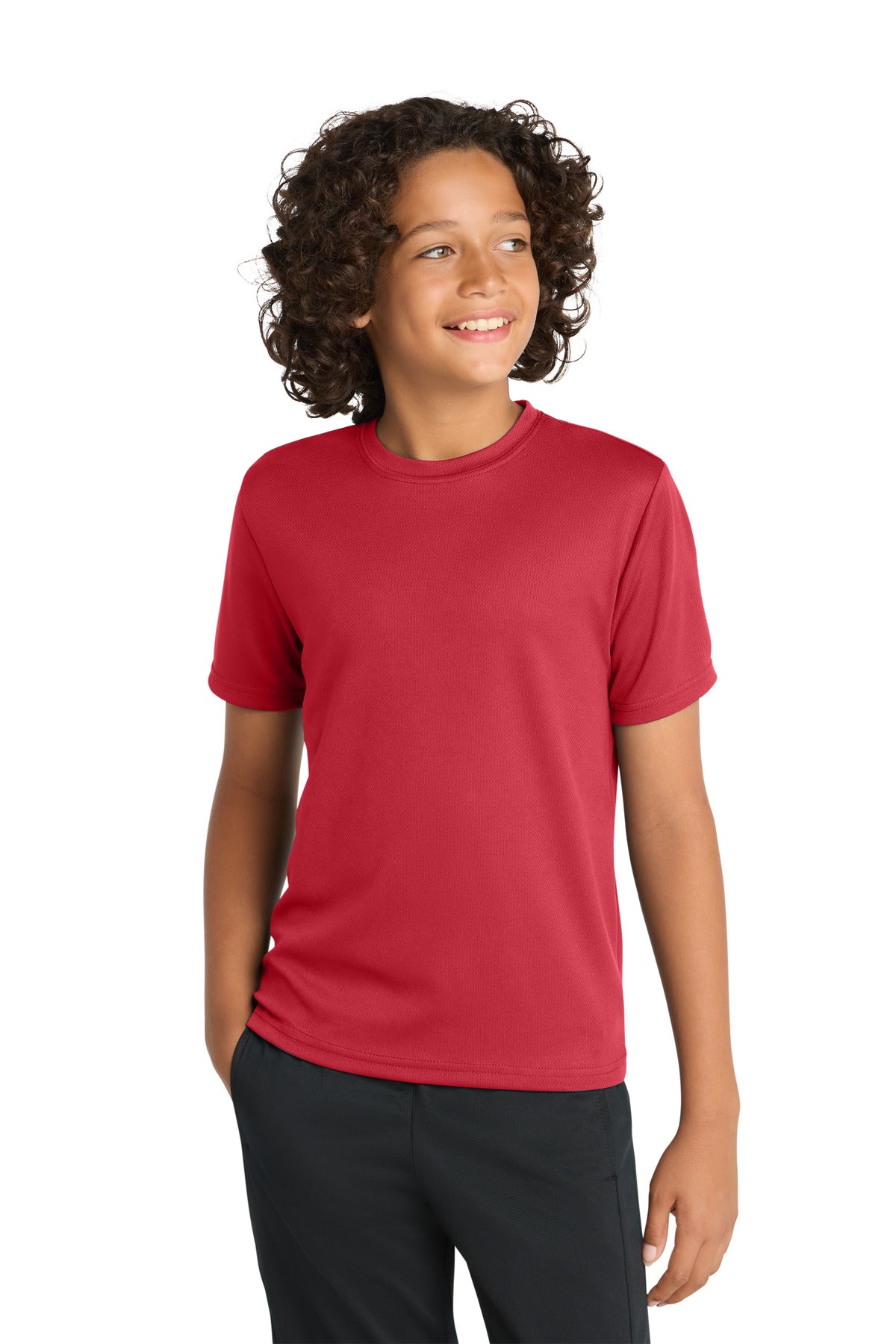 Custom logo Sport-Tek® Youth PosiCharge® RacerMesh® Tee. YST340 in True Red