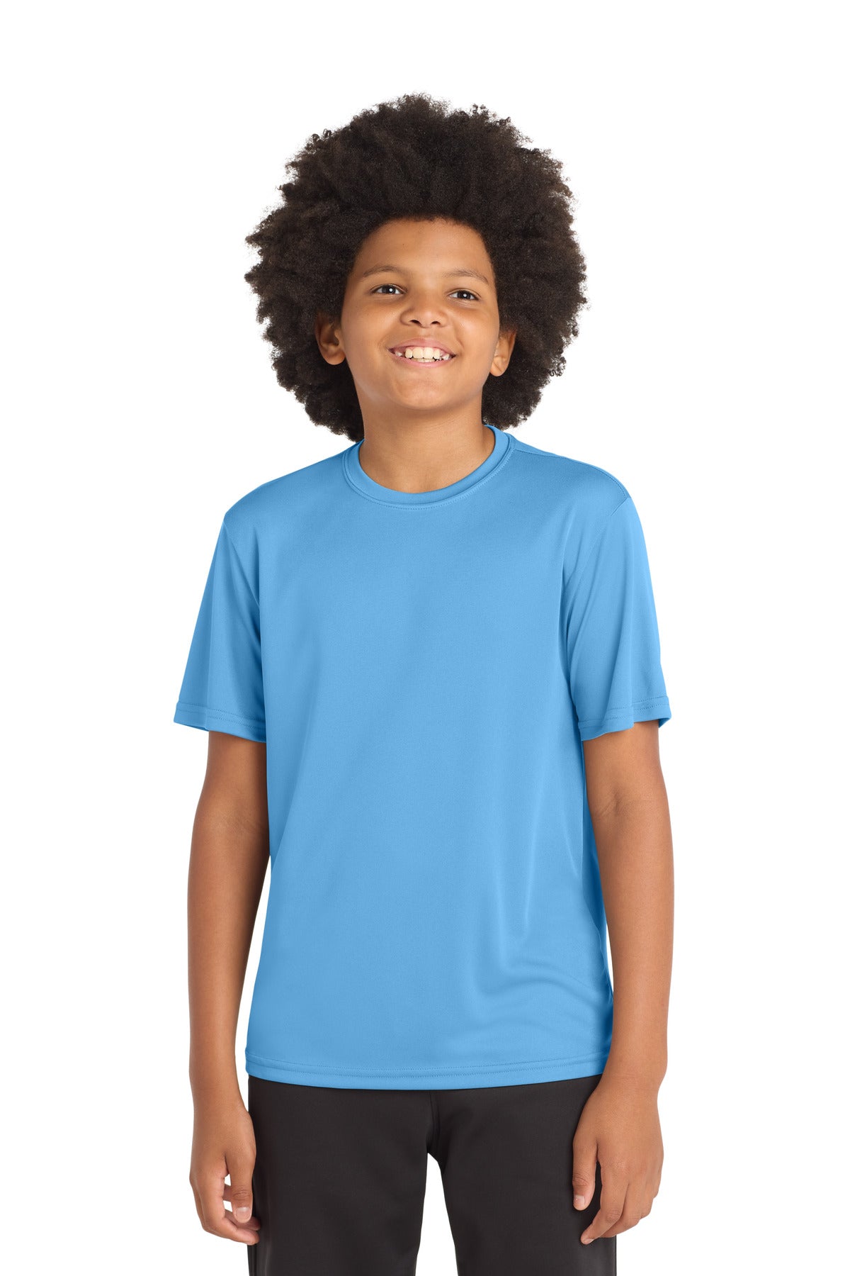 Custom logo Sport-Tek® Youth PosiCharge® Competitor™ Tee. YST350 in Carolina Blue