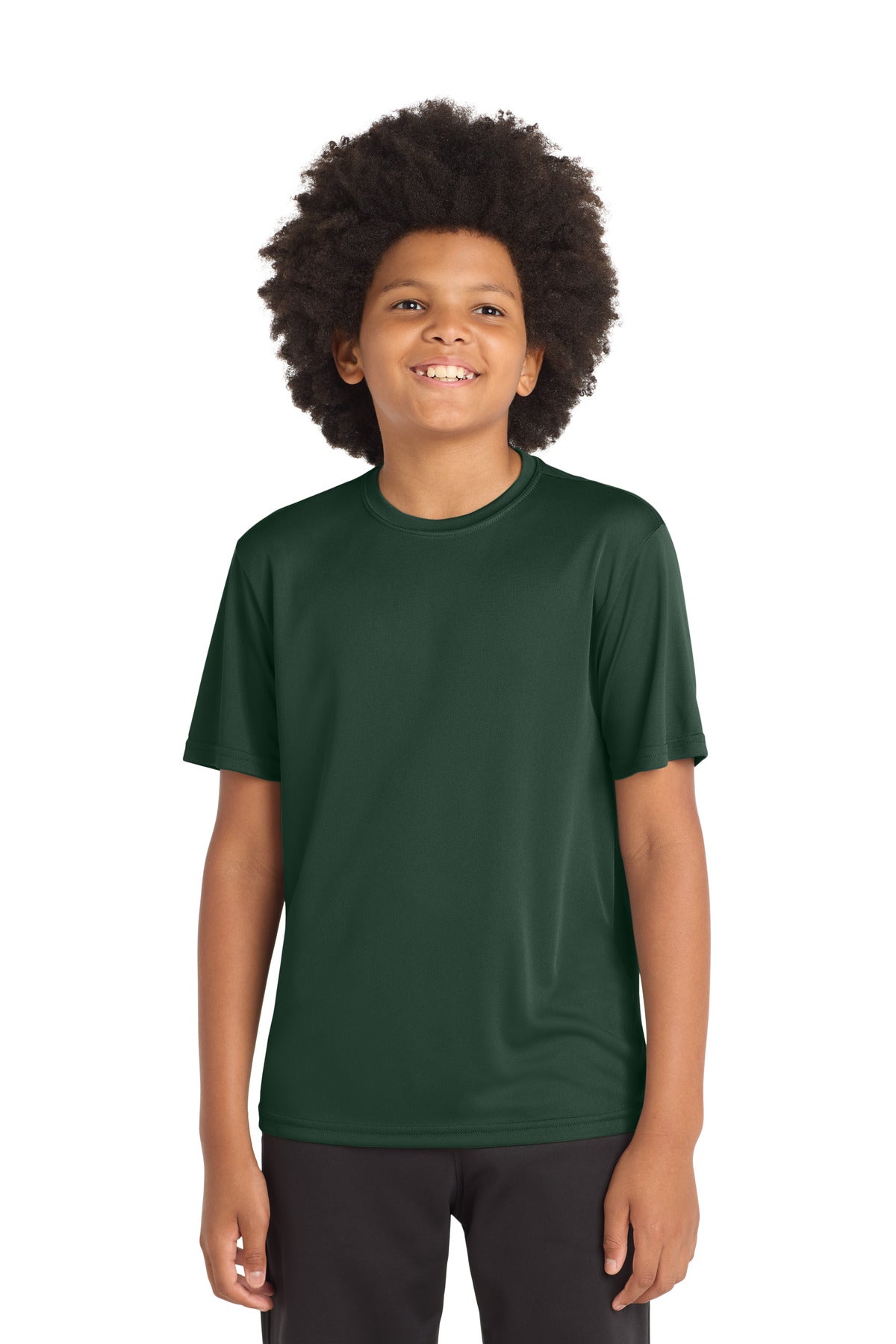 Custom logo Sport-Tek® Youth PosiCharge® Competitor™ Tee. YST350 in Forest Green