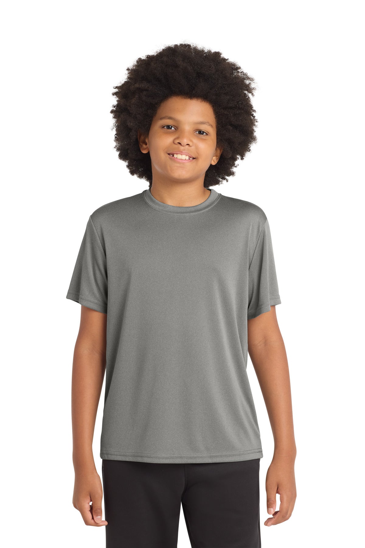 Custom logo Sport-Tek® Youth PosiCharge® Competitor™ Tee. YST350 in Grey Concrete Heather