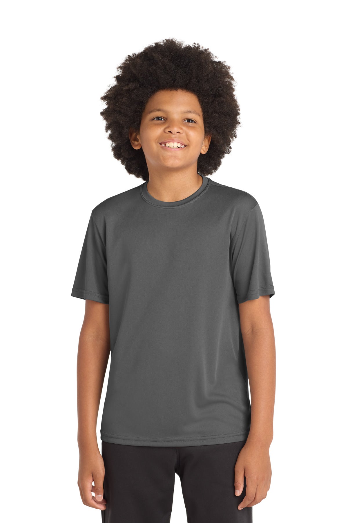 Custom logo Sport-Tek® Youth PosiCharge® Competitor™ Tee. YST350 in Iron Grey