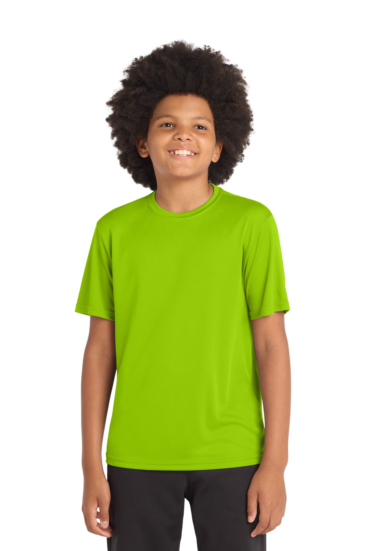 Custom logo Sport-Tek® Youth PosiCharge® Competitor™ Tee. YST350 in Lime Shock