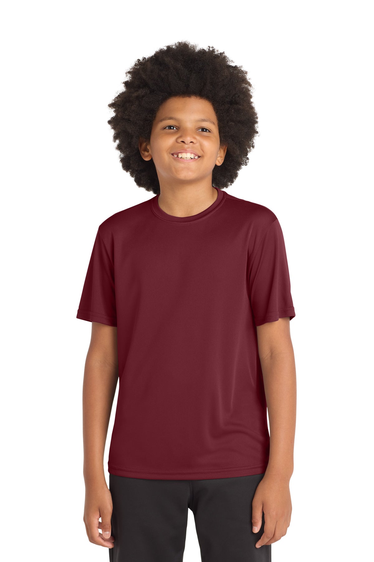 Custom logo Sport-Tek® Youth PosiCharge® Competitor™ Tee. YST350 in Maroon