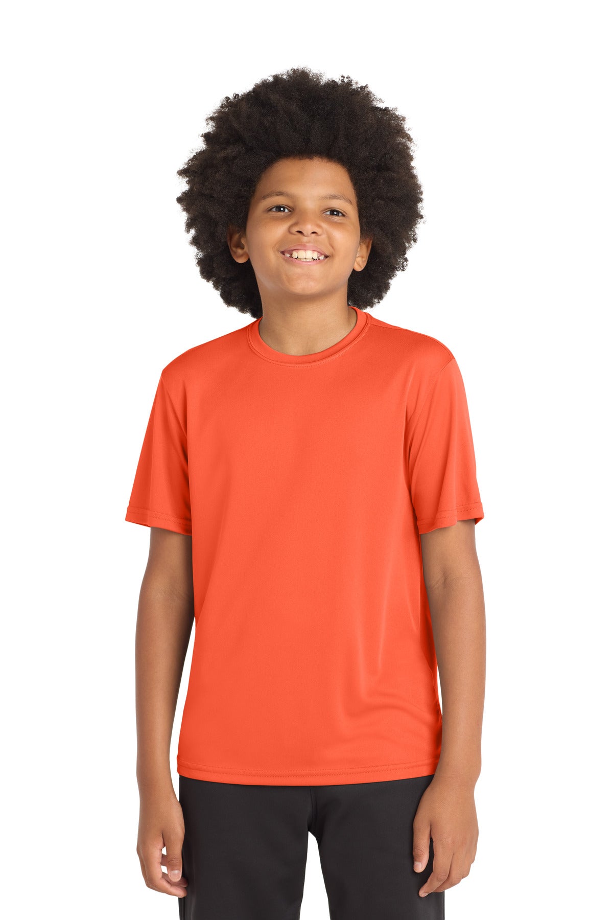 Custom logo Sport-Tek® Youth PosiCharge® Competitor™ Tee. YST350 in Neon Orange
