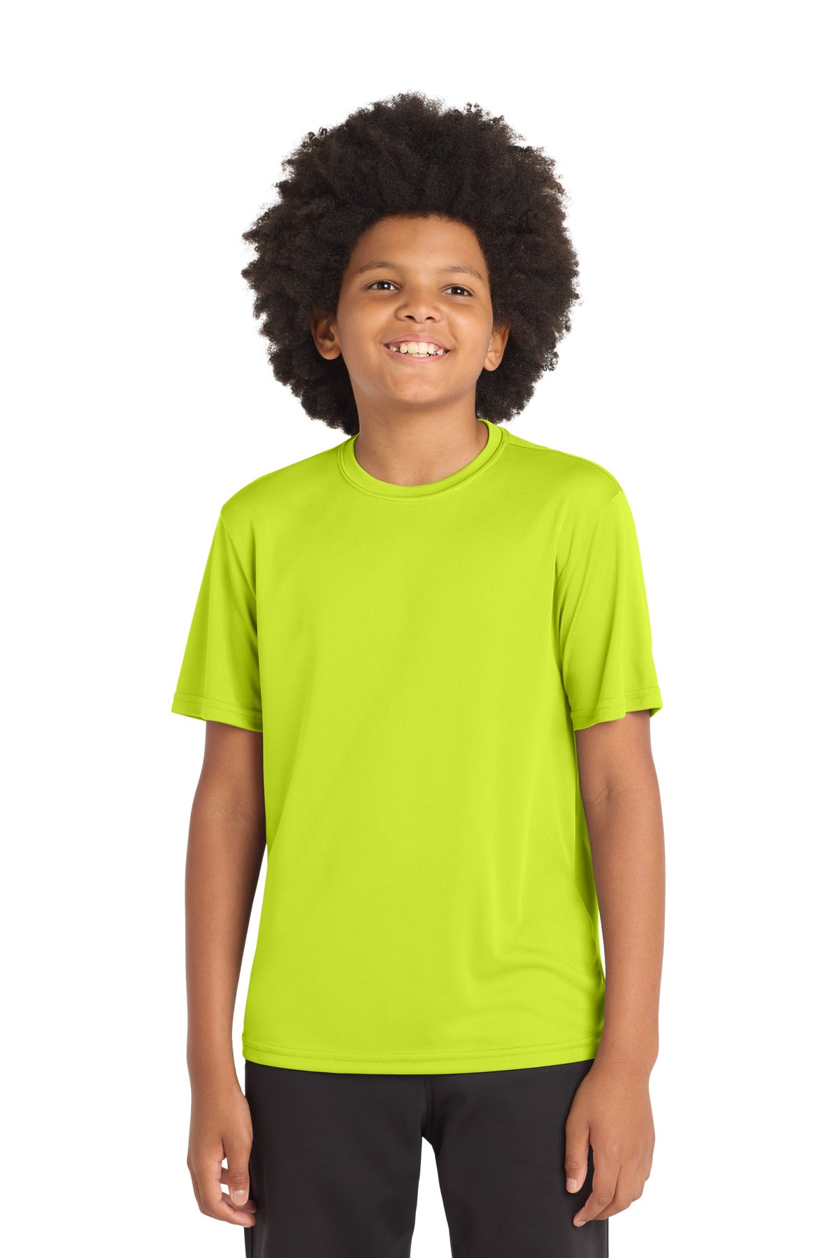 Custom logo Sport-Tek® Youth PosiCharge® Competitor™ Tee. YST350 in Neon Yellow