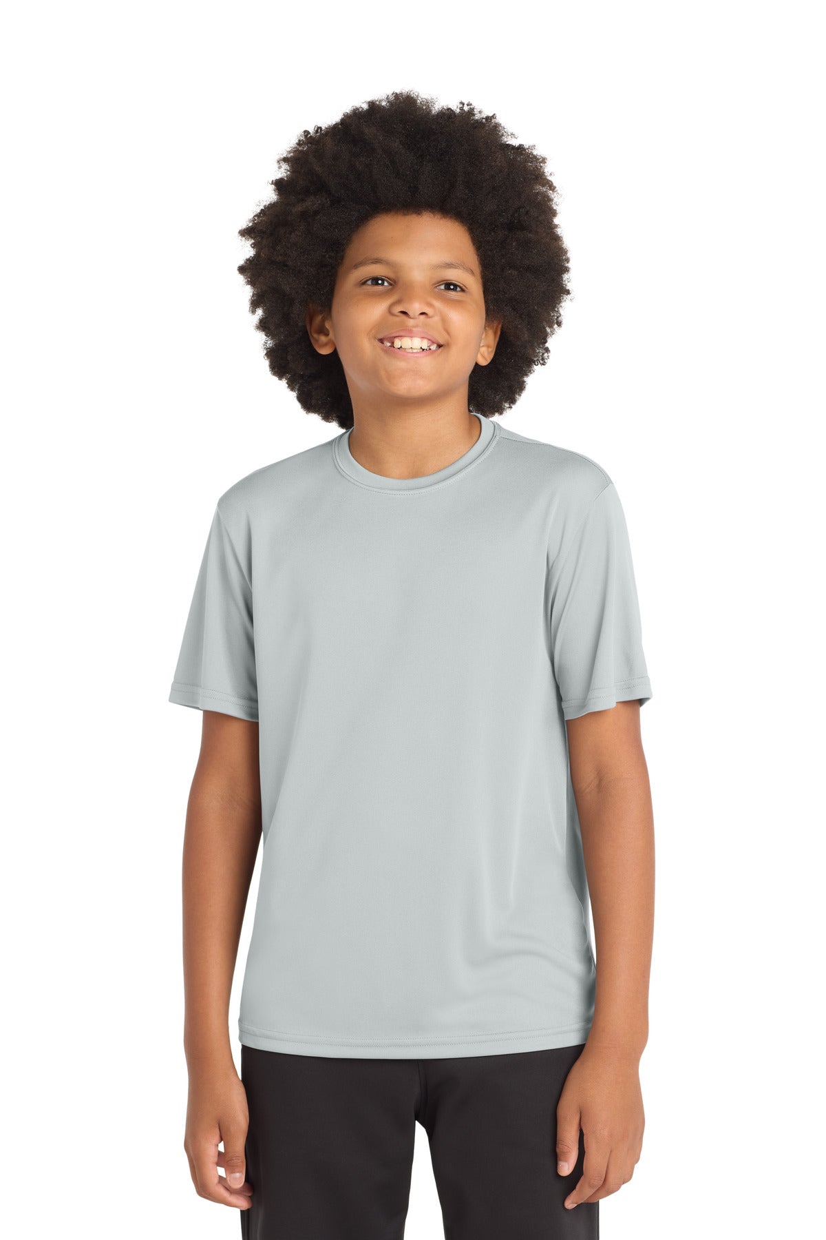 Custom logo Sport-Tek® Youth PosiCharge® Competitor™ Tee. YST350 in Silver
