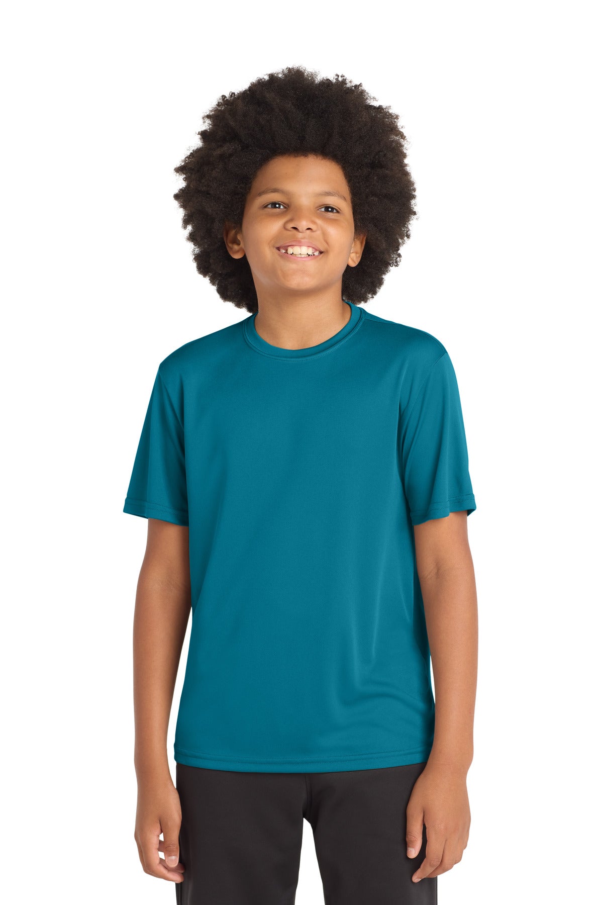 Custom logo Sport-Tek® Youth PosiCharge® Competitor™ Tee. YST350 in Tropic Blue