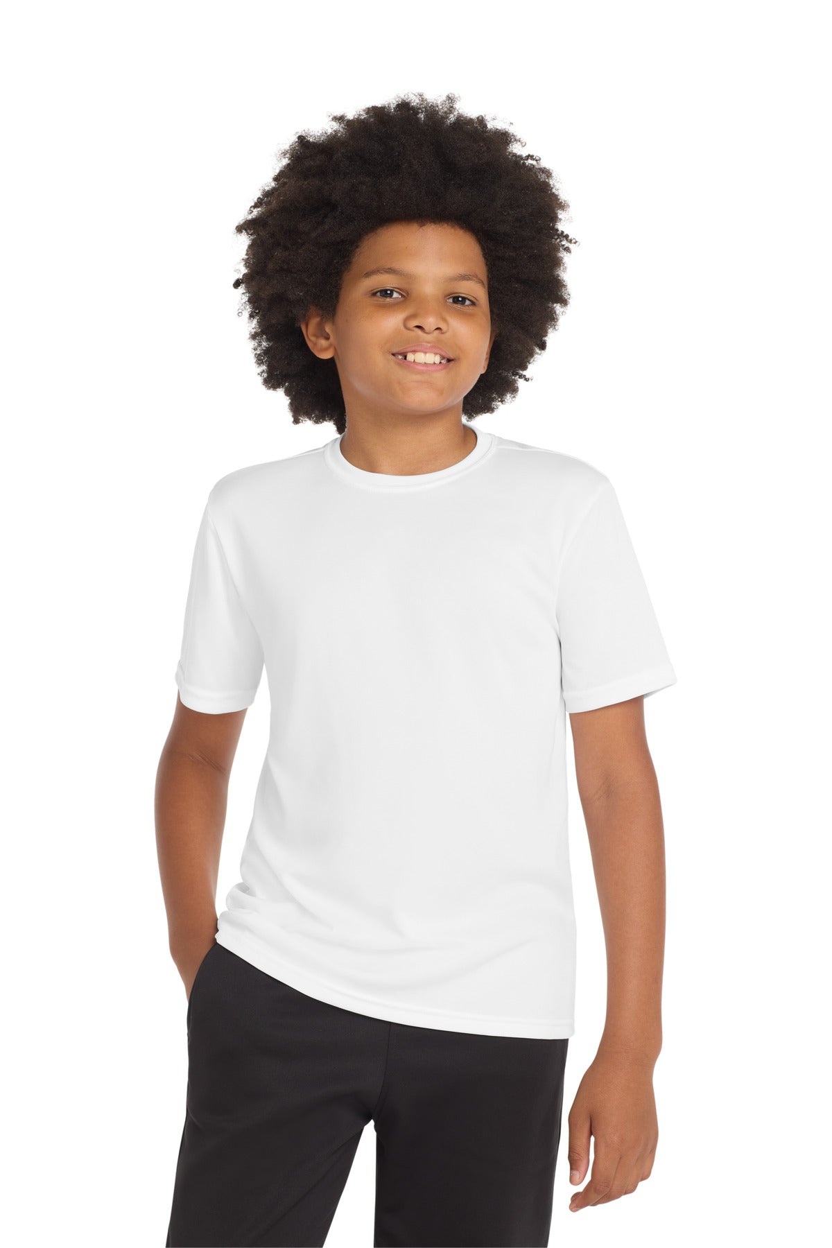 Custom logo Sport-Tek® Youth PosiCharge® Competitor™ Tee. YST350 in White