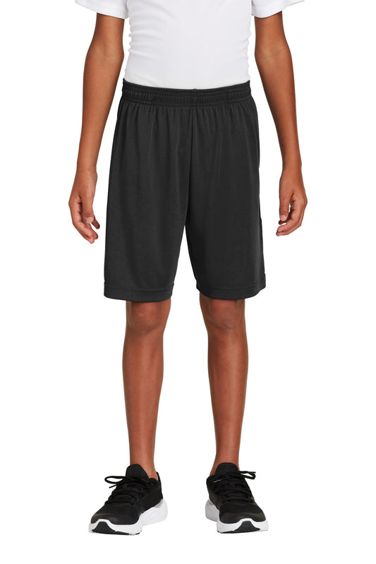 Custom logo Sport-Tek ® Youth PosiCharge ® Competitor ™ Pocketed Short. YST355P in Black