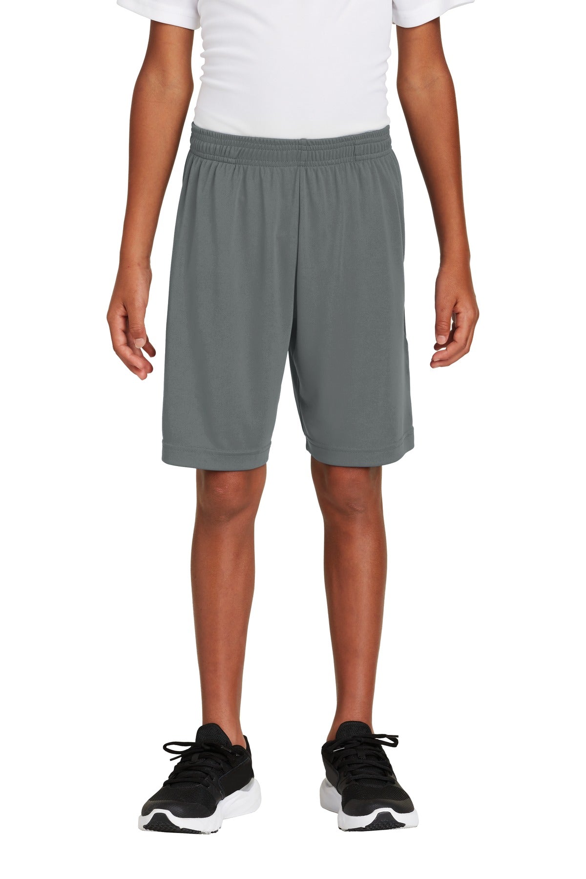 Custom logo Sport-Tek ® Youth PosiCharge ® Competitor ™ Pocketed Short. YST355P in Iron Grey