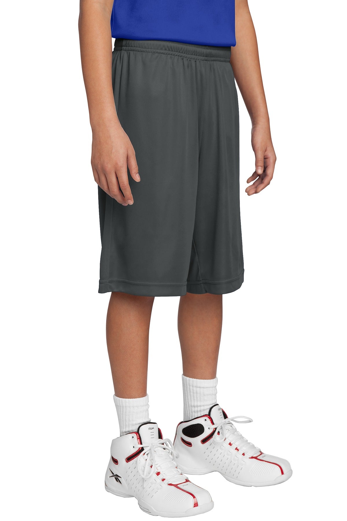 Custom logo Sport-Tek® Youth PosiCharge® Competitor™ Short. YST355 in Iron Grey