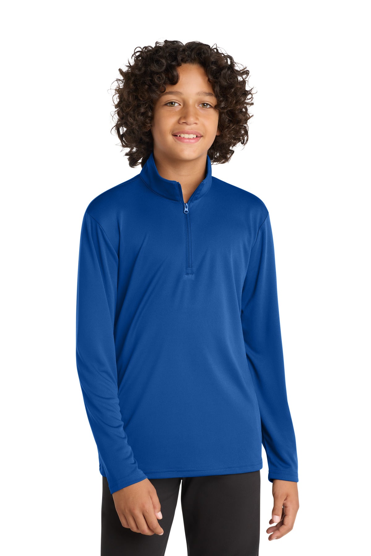 Custom logo Sport-Tek ® Youth PosiCharge ® Competitor ™ 1/4-Zip Pullover. YST357 in True Royal