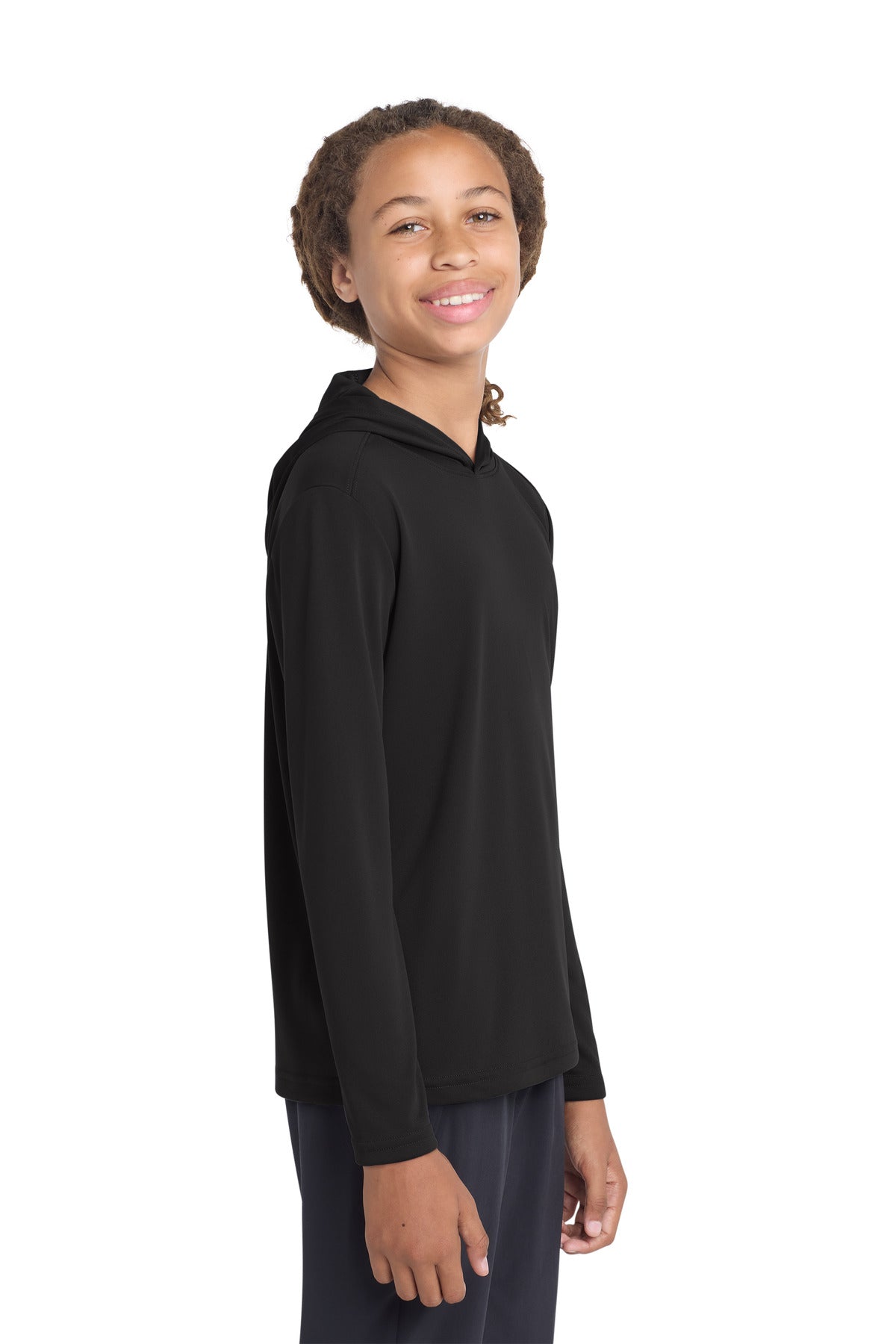 Custom logo Sport-Tek ® Youth PosiCharge ® Competitor ™ Hooded Pullover. YST358 in Black