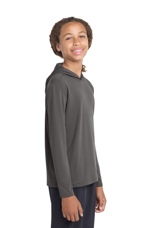Custom logo Sport-Tek ® Youth PosiCharge ® Competitor ™ Hooded Pullover. YST358 in Iron Grey