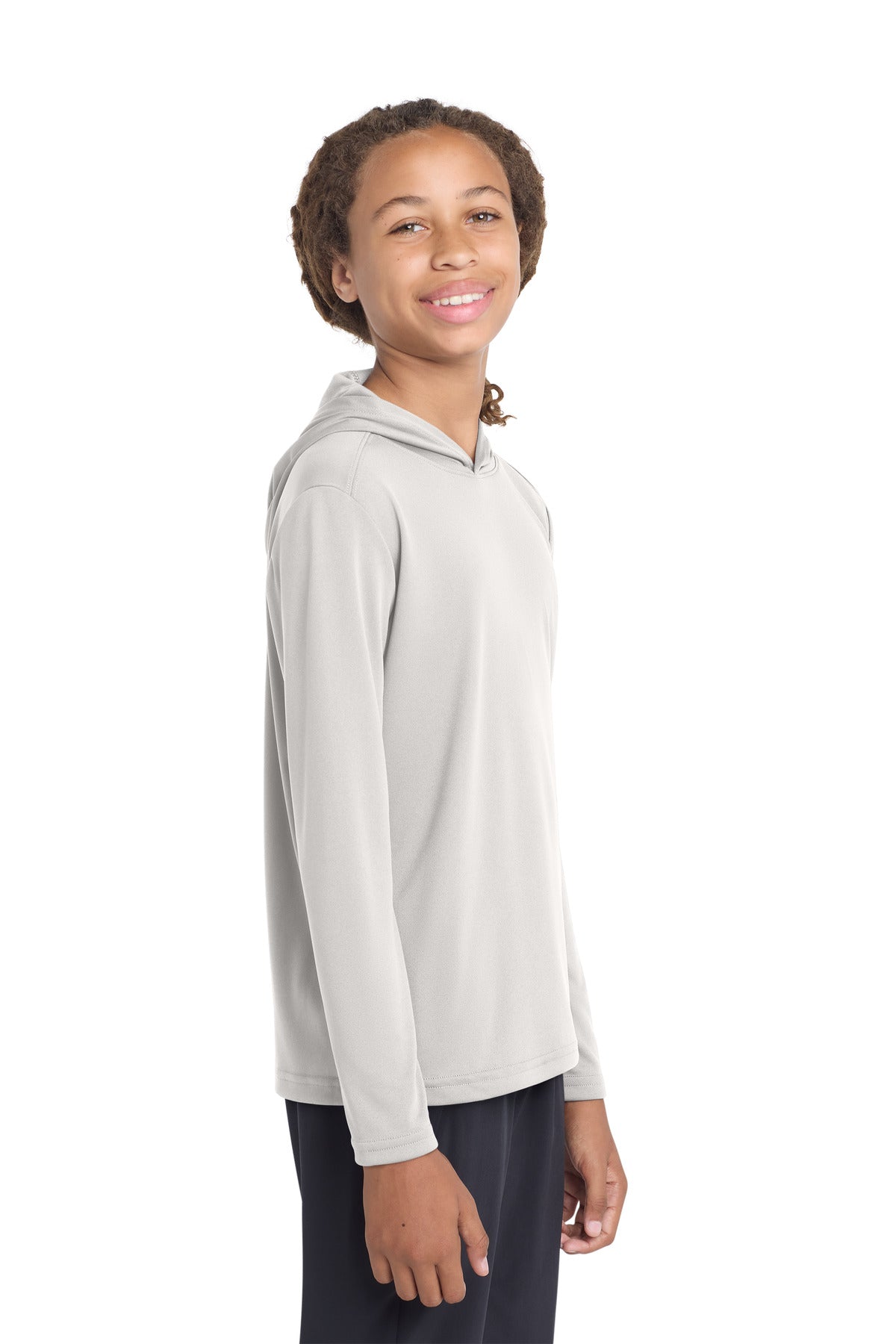 Custom logo Sport-Tek ® Youth PosiCharge ® Competitor ™ Hooded Pullover. YST358 in Silver