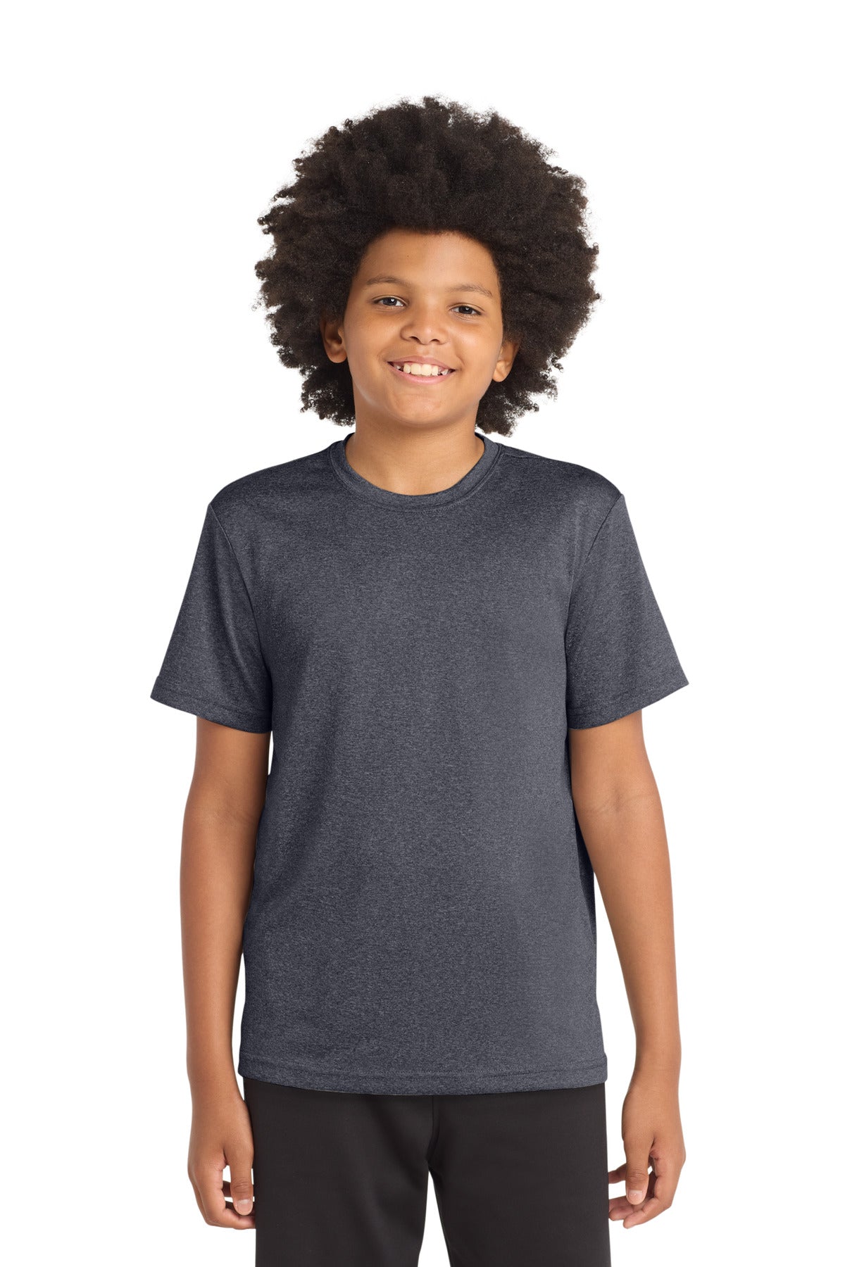 Custom logo Sport-Tek® Youth Heather Contender™ Tee. YST360 in Graphite Heather