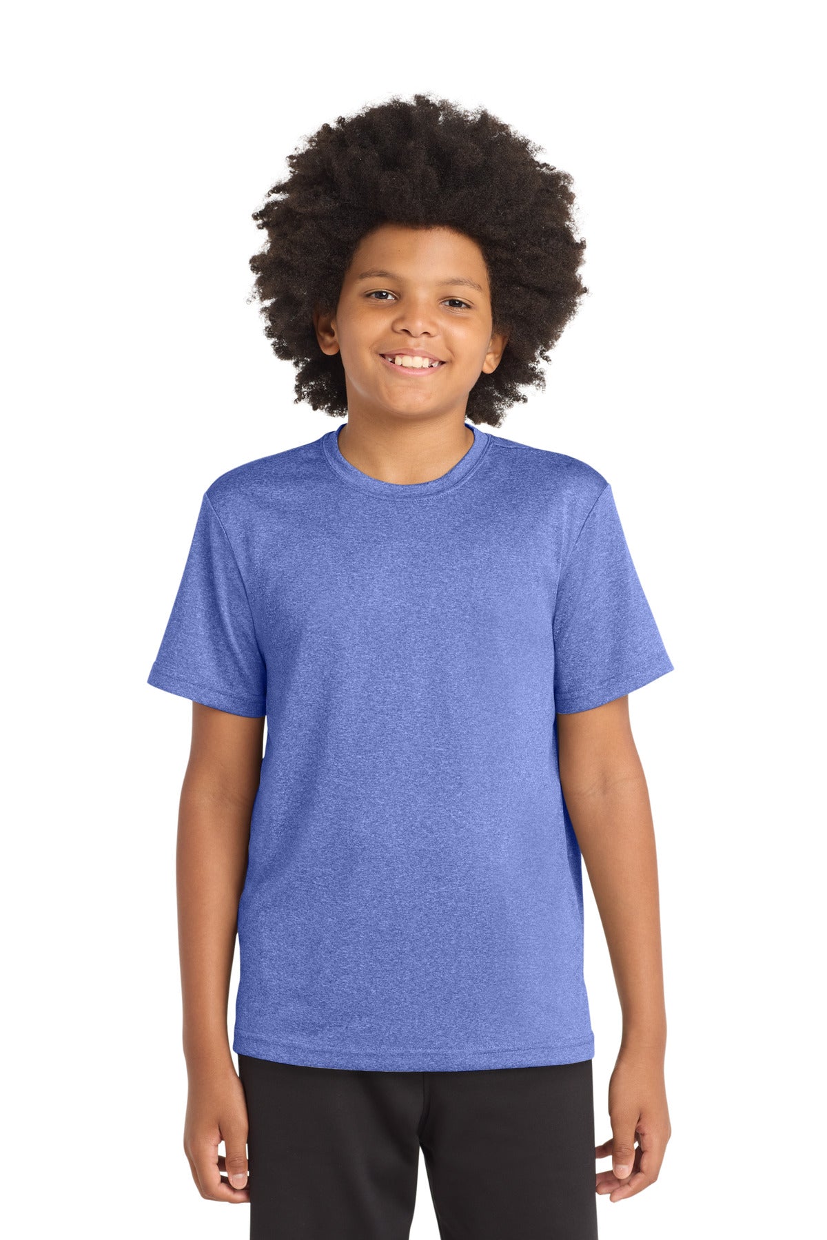 Custom logo Sport-Tek® Youth Heather Contender™ Tee. YST360 in True Royal Heather