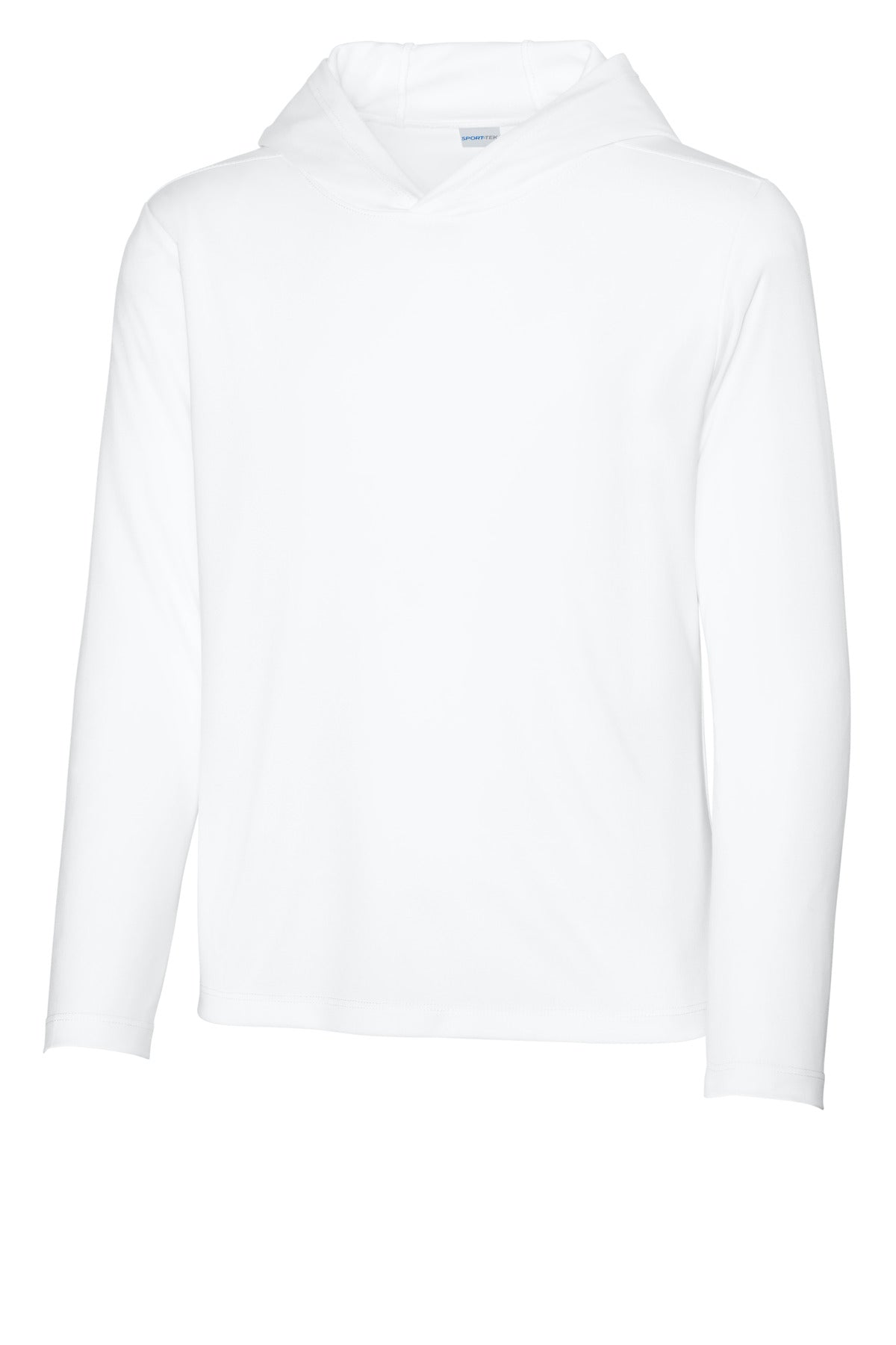 Custom logo Sport-Tek® Youth Posi-UV® Pro Long Sleeve Hoodie YST420LSH in White
