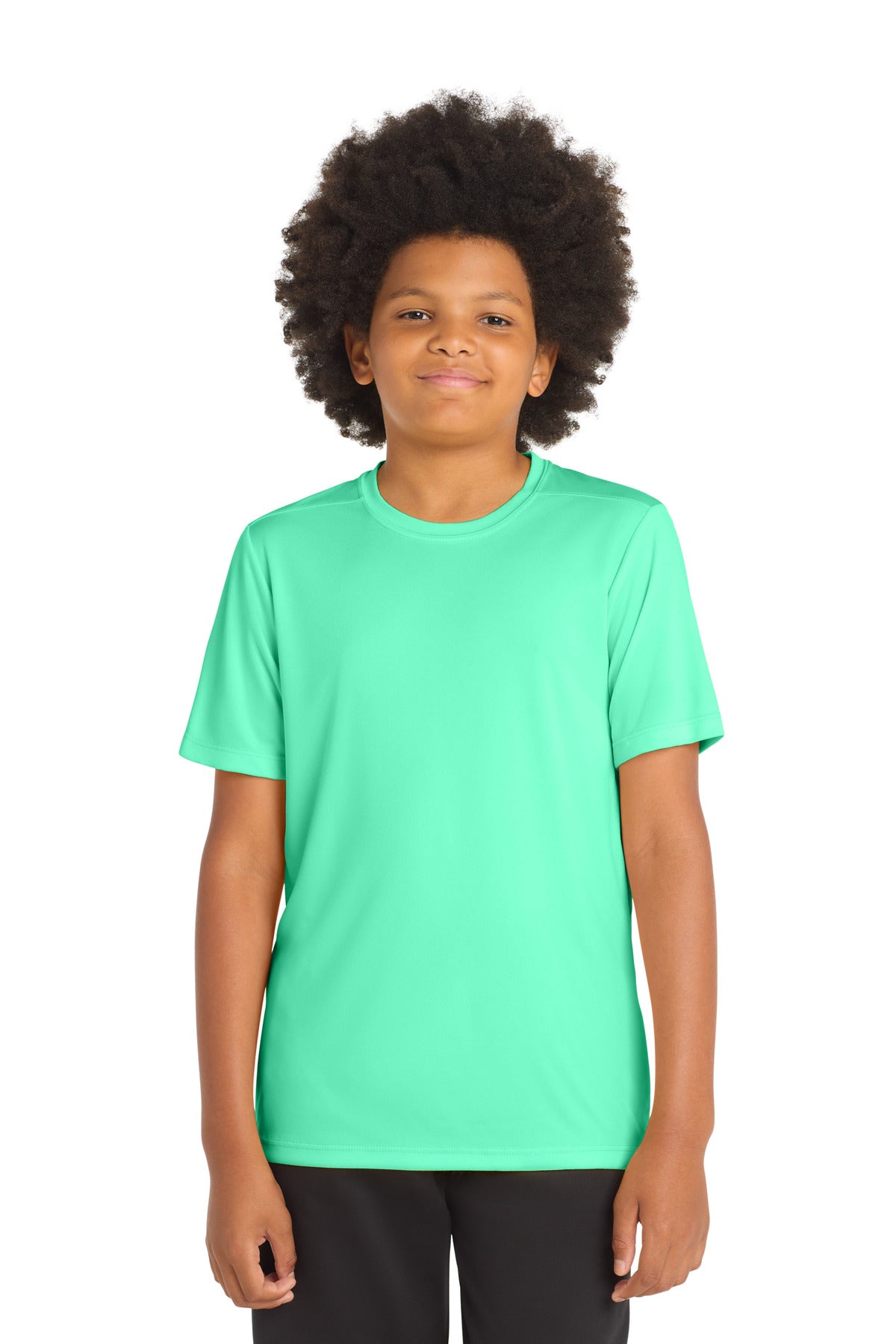 Custom logo Sport-Tek ® Youth Posi-UV® Pro Tee. YST420 in Bright Seafoam